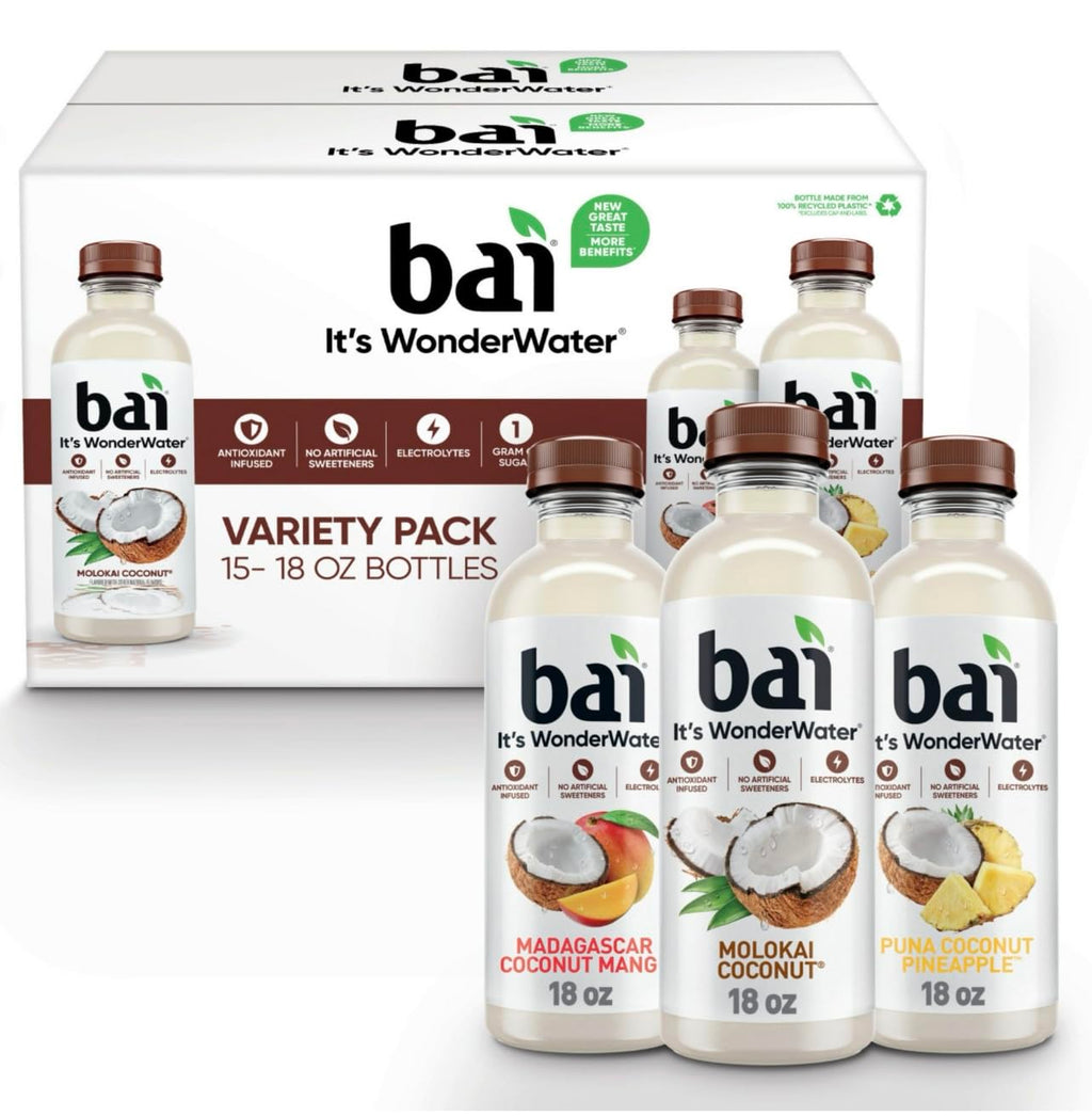 Bai Cocofusions Antioxidant Infusion Coconut Drink Variety Pack Bottled Beverage: 15 Pack (18 oz.)