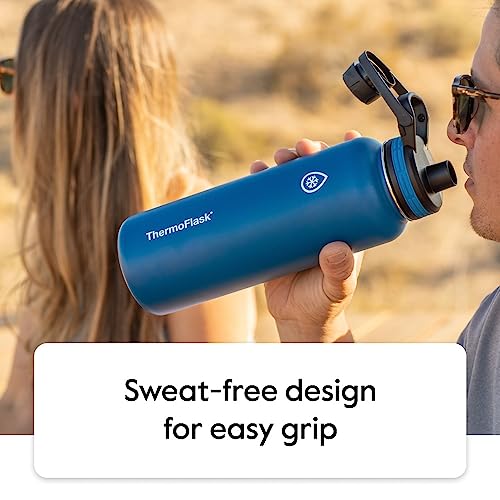 40 oz Double Wall Vacuum Insulated Stainless Steel Water Bottles 2-Pack, Gray/Pine U424566