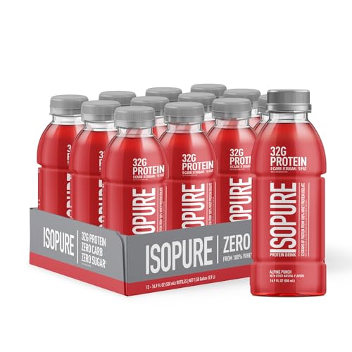 Zero Carb 32g Clear Protein Ready-to-Drink, Whey Protein Isolate, Blue Raspberry, 12 Pack F664096