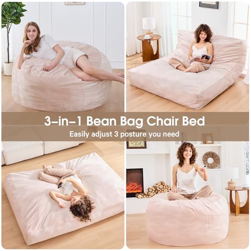 Giant Bean Bag Chair Convertible Bed with Microfiber Cover X2136