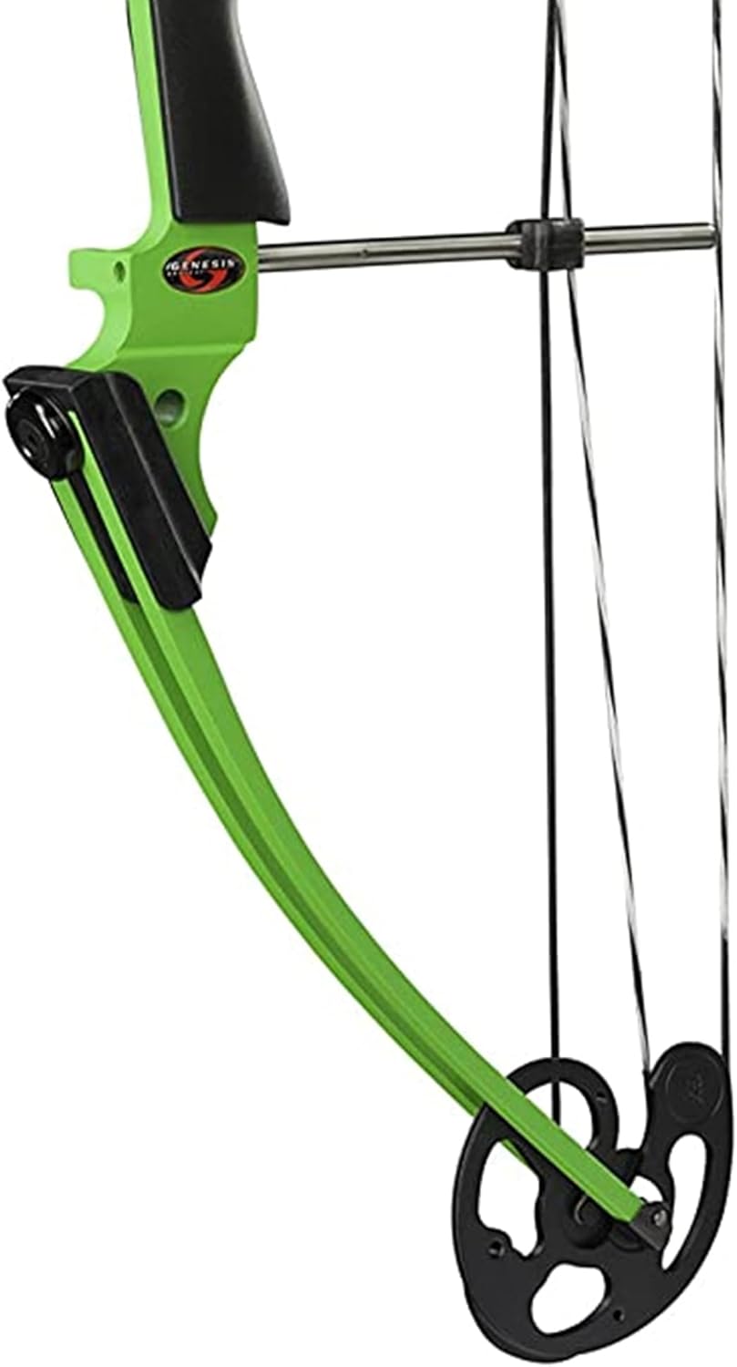 Compound Bow Adjustable Draw Length 15-30 in, Draw Weight 10-20 lbs, Left-Handed, Green, 2 Pack Z875303