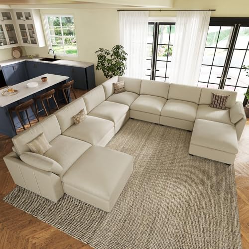 Extra Large Modular Sectional Sofa, 4-Seater L Shaped Couch, Velvet Convertible for Living Room L139