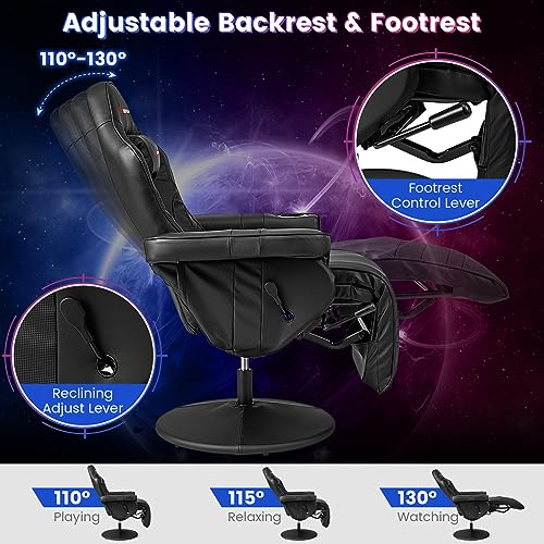 Massage Gaming Chair with Adjustable Backrest and Footrest G669073
