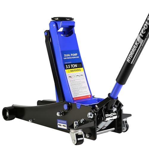 Heavy Duty Hydraulic Floor Jack, Low Profile Steel Racing Jack, 2 Ton Capacity, Blue H1350
