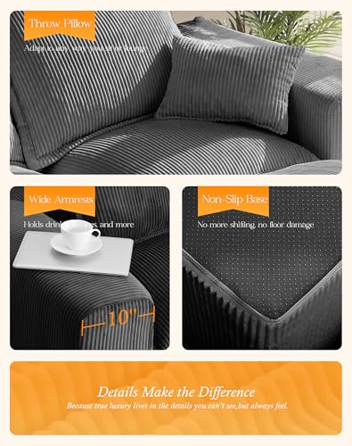 Modular Sectional Sofa with L-Shape Chaise, Deep Seat, No Assembly Required M95554