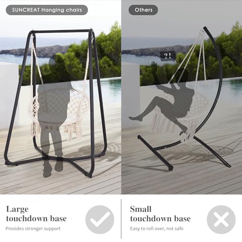 Hammock Chair with Stand, Heavy Duty Hanging Chair, 330 lbs Capacity, Grey X338230