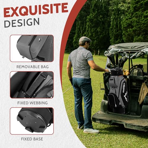 Golf Cart Bag with Full Length Divider and Rain Cover V808575