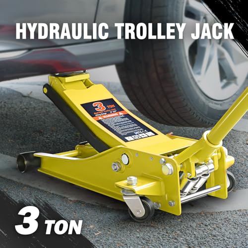 Floor Jack 3 Ton Capacity, Low Profile Heavy Duty Hydraulic Car Jack, Lifting Range 3"-20" O821