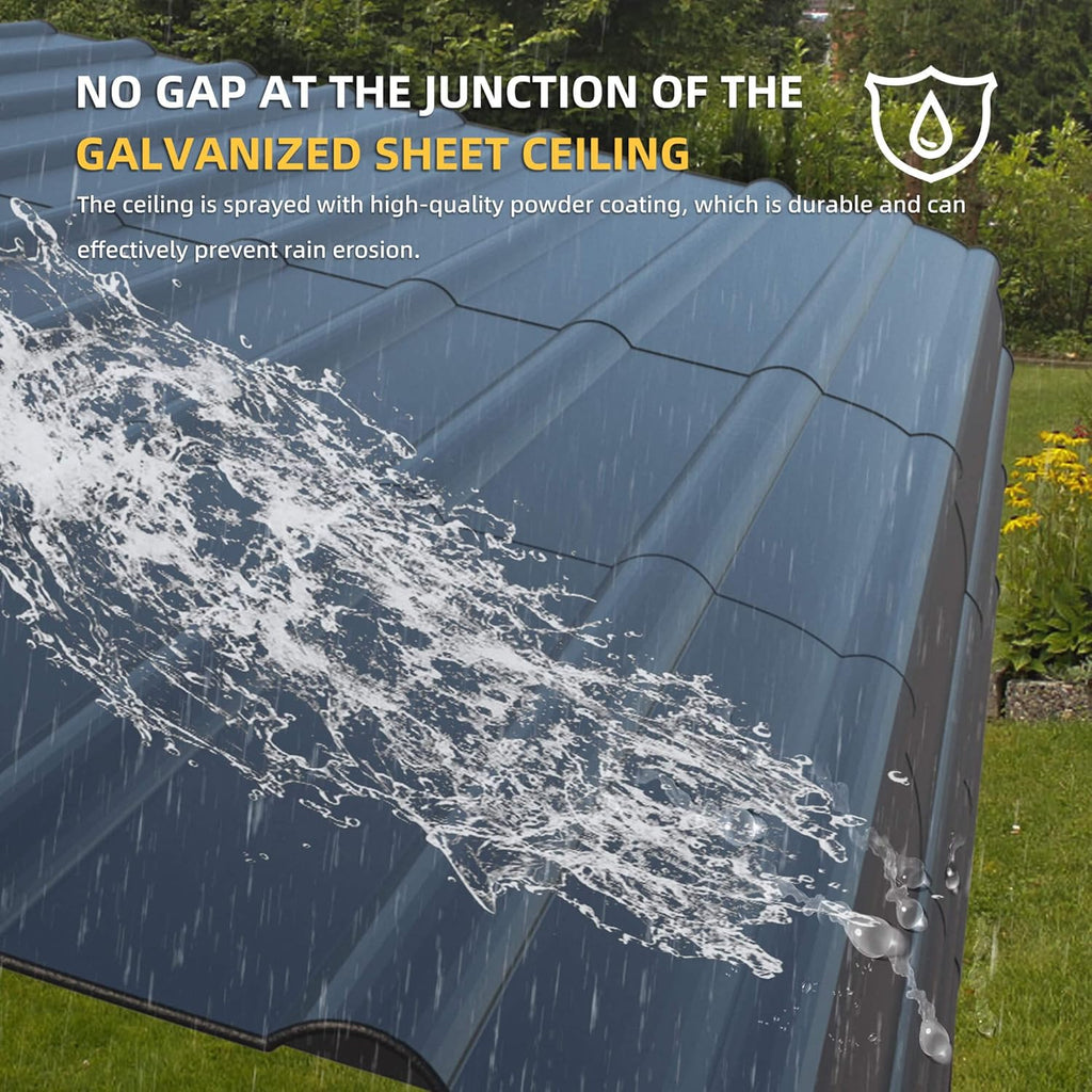 Carport with Galvanized Steel Roof for Cars, Boats, and Tractors V639