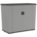 Suncast Outdoor Storage Shed for Patio and Garden, Backyard Oasis, 130 Gallon, Dove Gray