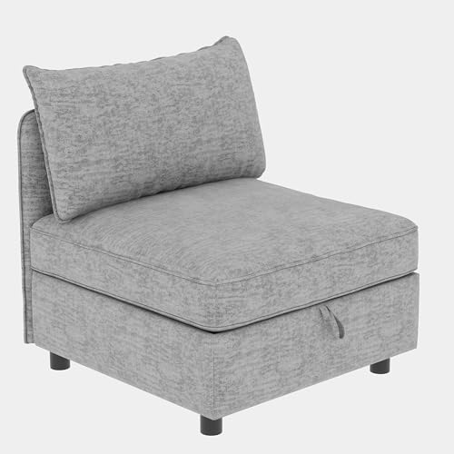 Modular Storage Sectional Sofa with Movable Ottomans, U-Shaped Chenille U839651
