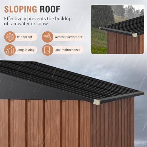 Metal Storage Shed 5x3 ft with Lockable Door for Garden and Backyard B82351