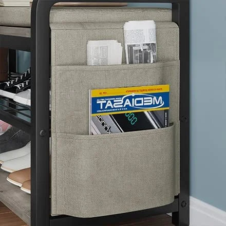 Hall Tree Entryway Bench with Shoe Rack, Coat Storage and Cushion H2209