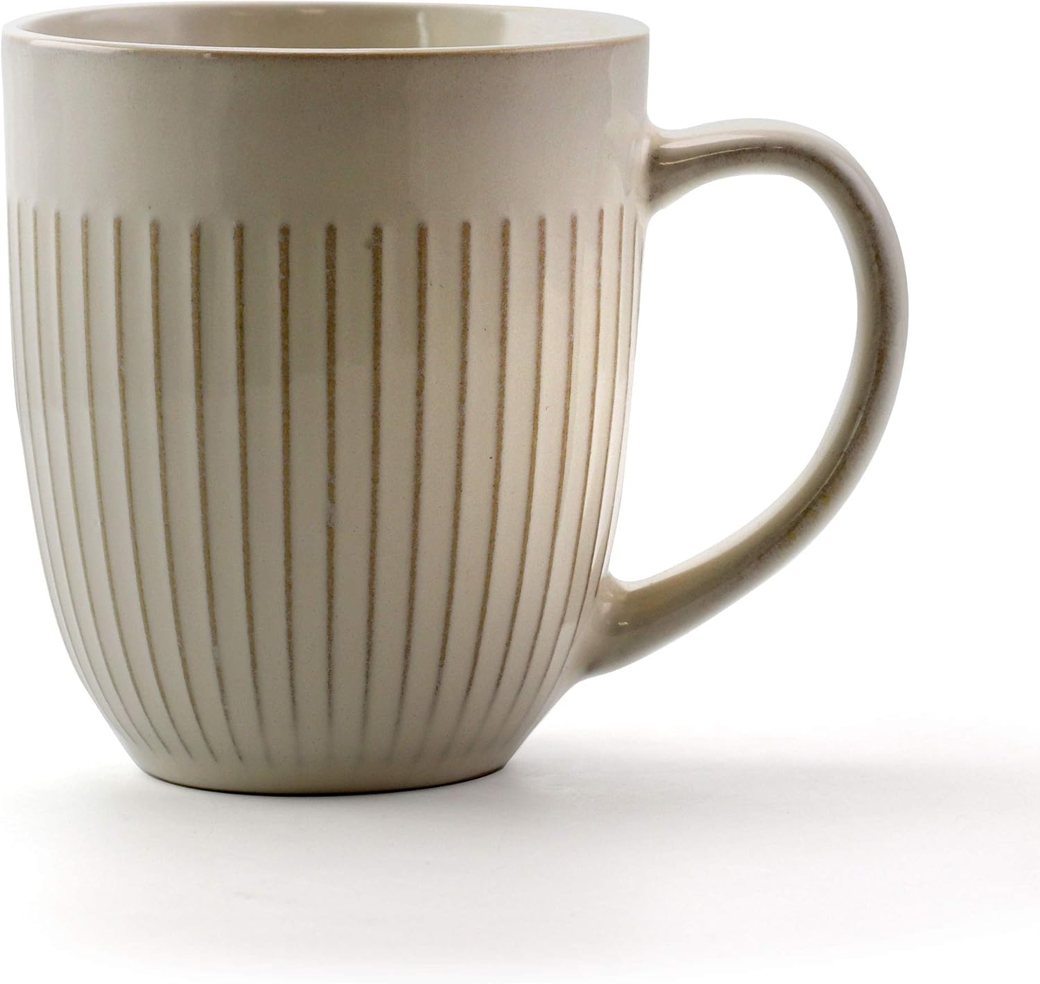 Contemporary Round Stoneware Dinnerware Set, 16 Piece, White Z3526