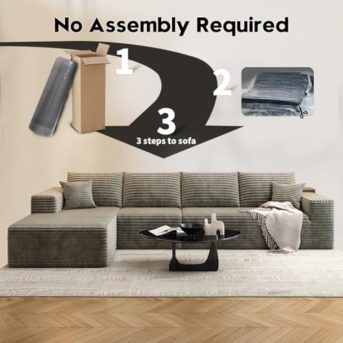 Modular Sectional Sofa with Ottoman, U-Shaped Deep Seat Couch for Living Room O870