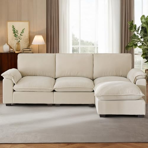 L Shaped Sectional Sofa Chenille Fabric for Living Room N6790