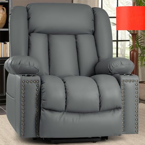 Power Lift Recliner Chair for Elderly with Heat and Massage, Adjustable Positions, Dark Brown P618617