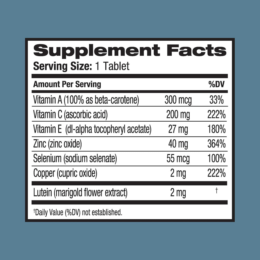 Eye Vitamin and Mineral Supplement with Lutein, 120 Count (Pack of 2) K1151