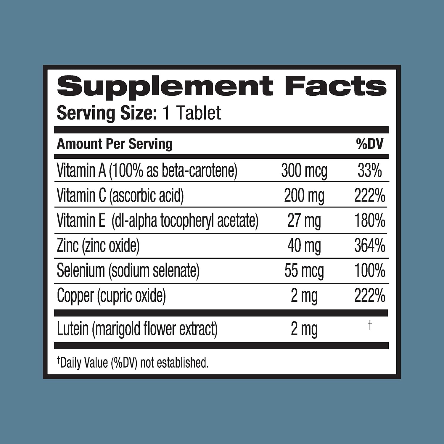 Eye Vitamin and Mineral Supplement with Lutein, 120 Count (Pack of 2) K1151
