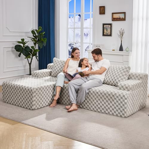 Modular L-Shape Sectional Sofa with Oversized Chaise A47792