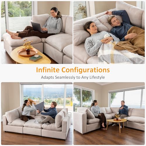 Modular Sectional Sofa with Ottoman for Small Apartments G42700