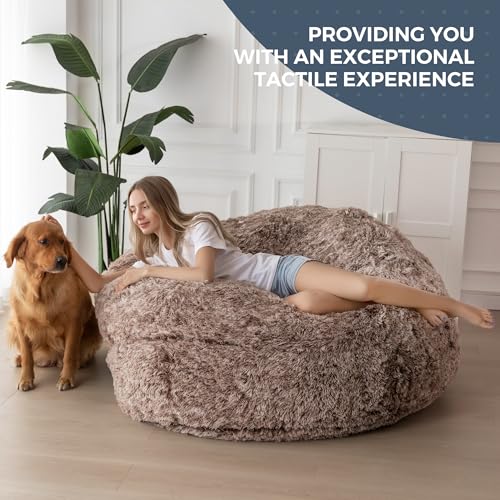 Giant Bean Bag Chair Bed for Adults, Convertible Floor Sofa Mattress R473823