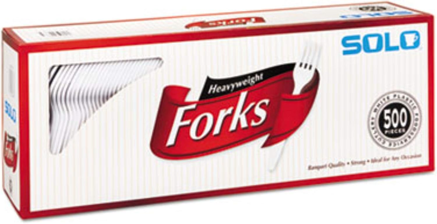 Plastic Cutlery Forks, White, 6.41", 500 Ct U83195