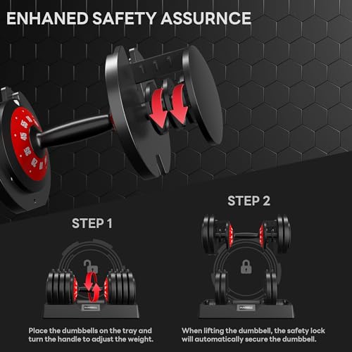 Adjustable Dumbbells 5LB to 110LB Free Weight Set with Anti-Slip Metal Handle for Home Gym F36243