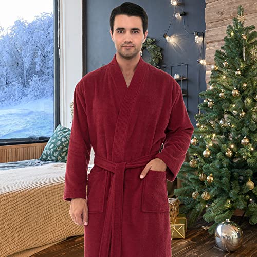 Men's Cotton Terry Cloth Kimono Bathrobe R59321