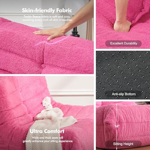 Bean Bag Chair for Adults with Memory Foam, Black Plush X409228