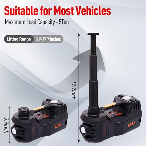 Car Jack 5 Ton 12V Hydraulic Floor Jack with Tire Pump for SUV Truck Sedan Y8373