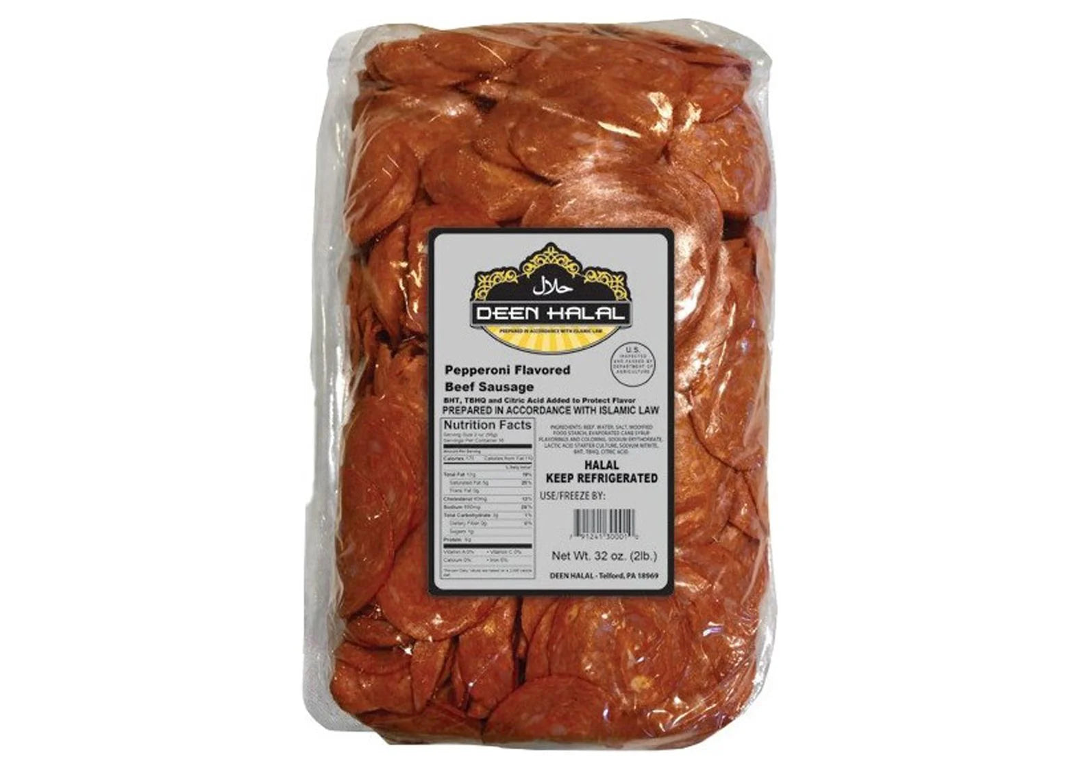 Halal Sliced Pepperoni Flavored Beef Sausage 2lbs K20244
