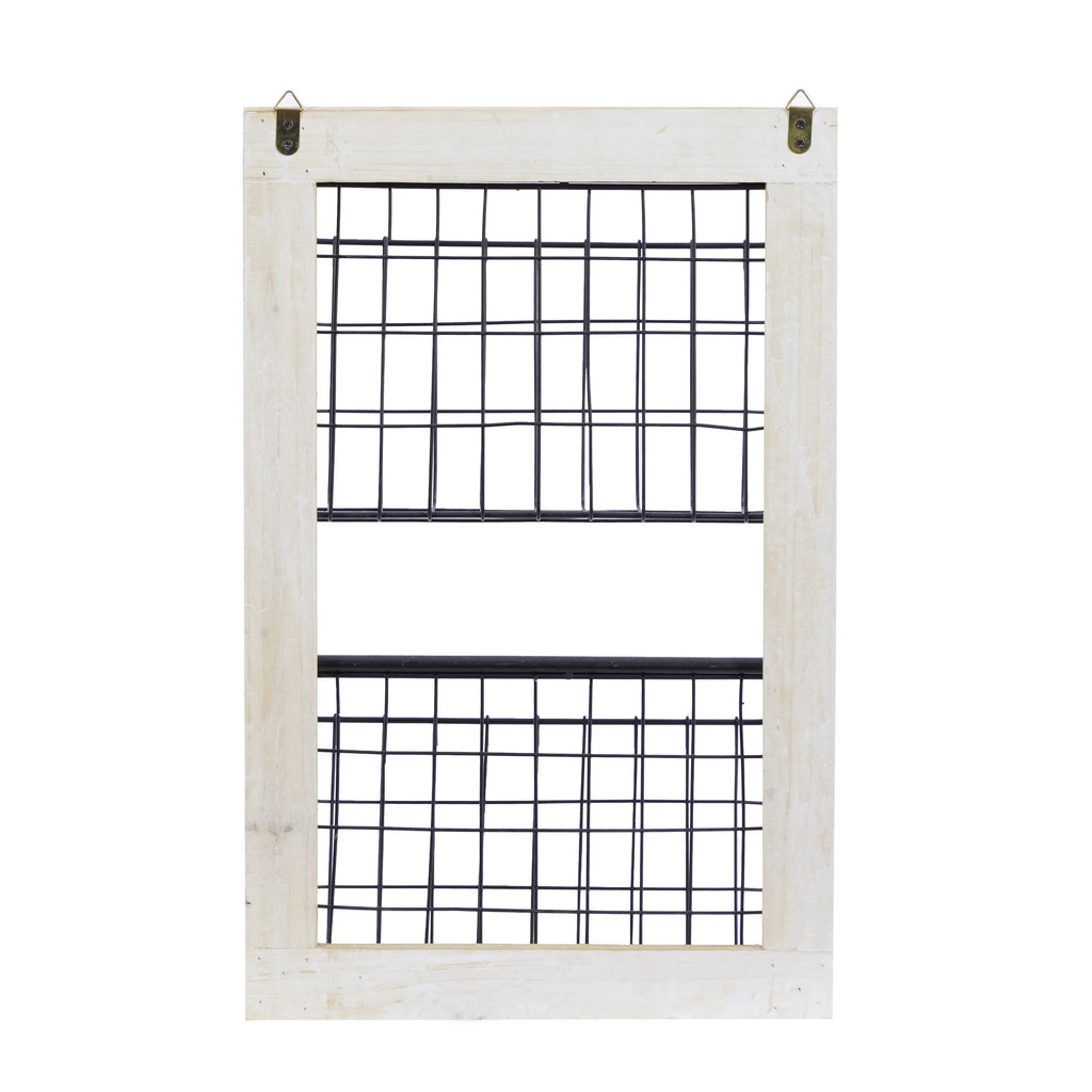 22" Black Metal 2 Slots Magazine Rack Holder O964
