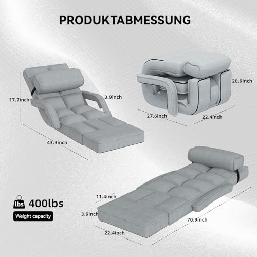 Folding Floor Chair with Adjustable Backrest, Portable Recliner Seat for Adults N6716