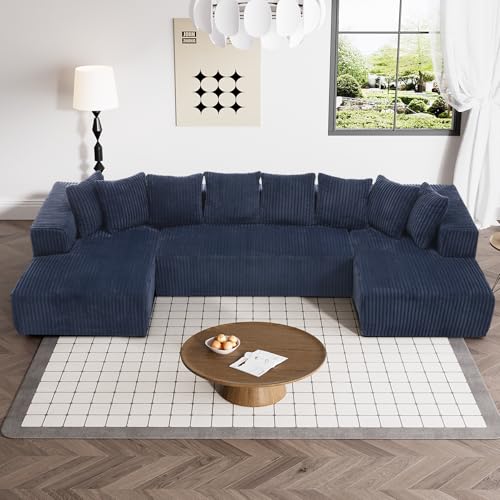 Modular Sectional Sofa with Chaise Lounge, Corduroy Memory Foam, Black Z82307