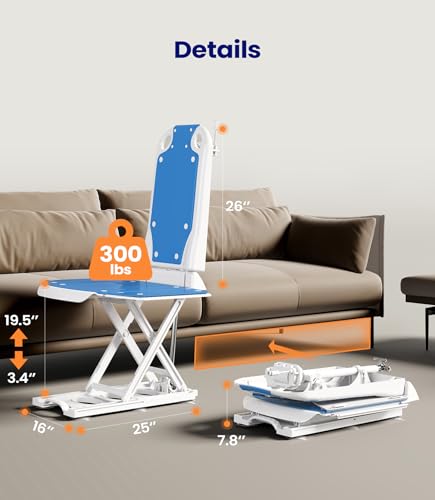 Electric Chair Lift for Elderly, Supports 300 LBS, Stand Up from Floor A556