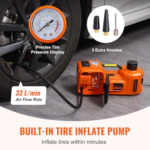 Electric Car Jack 5 Ton Hydraulic Lift with LED Light for SUV Truck Tire Change S8678