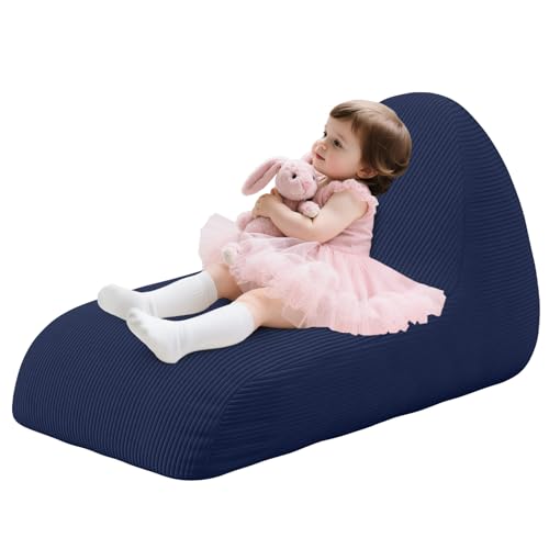 Unicorn Bean Bag Chair for Kids with Filler, Corduroy Floor Lounger, Pink W9694