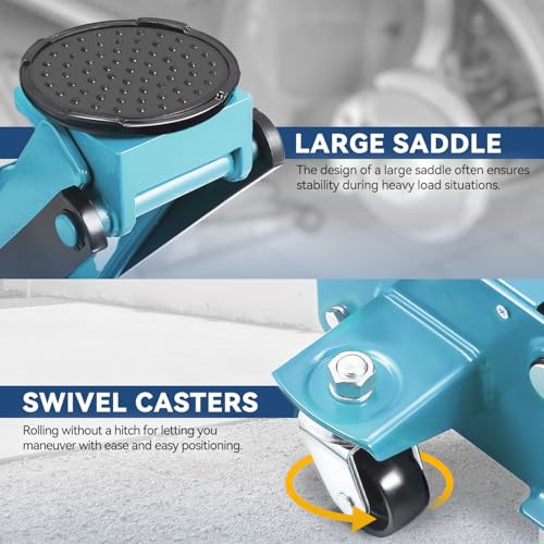 4 Ton Low Profile Floor Jack, Heavy Duty Steel Hydraulic with Dual Pistons Quick Lift Pump P3195