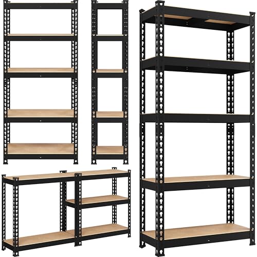 5-Tier Adjustable Metal Shelving Unit for Garage, Pantry, and Warehouse M7734