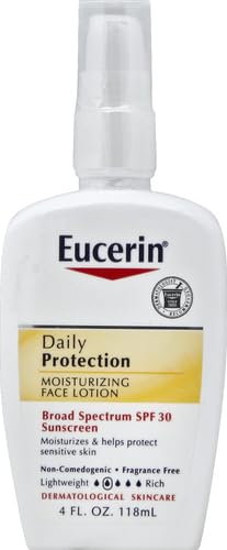 Daily Protection Face Lotion SPF 30 Sunscreen for Sensitive Dry Skin, Fragrance Free, 4 Fl Oz Z648318