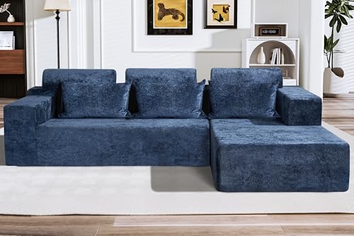L-Shape Modular Sectional Sofa with Deep Seat, No Assembly Required C597556