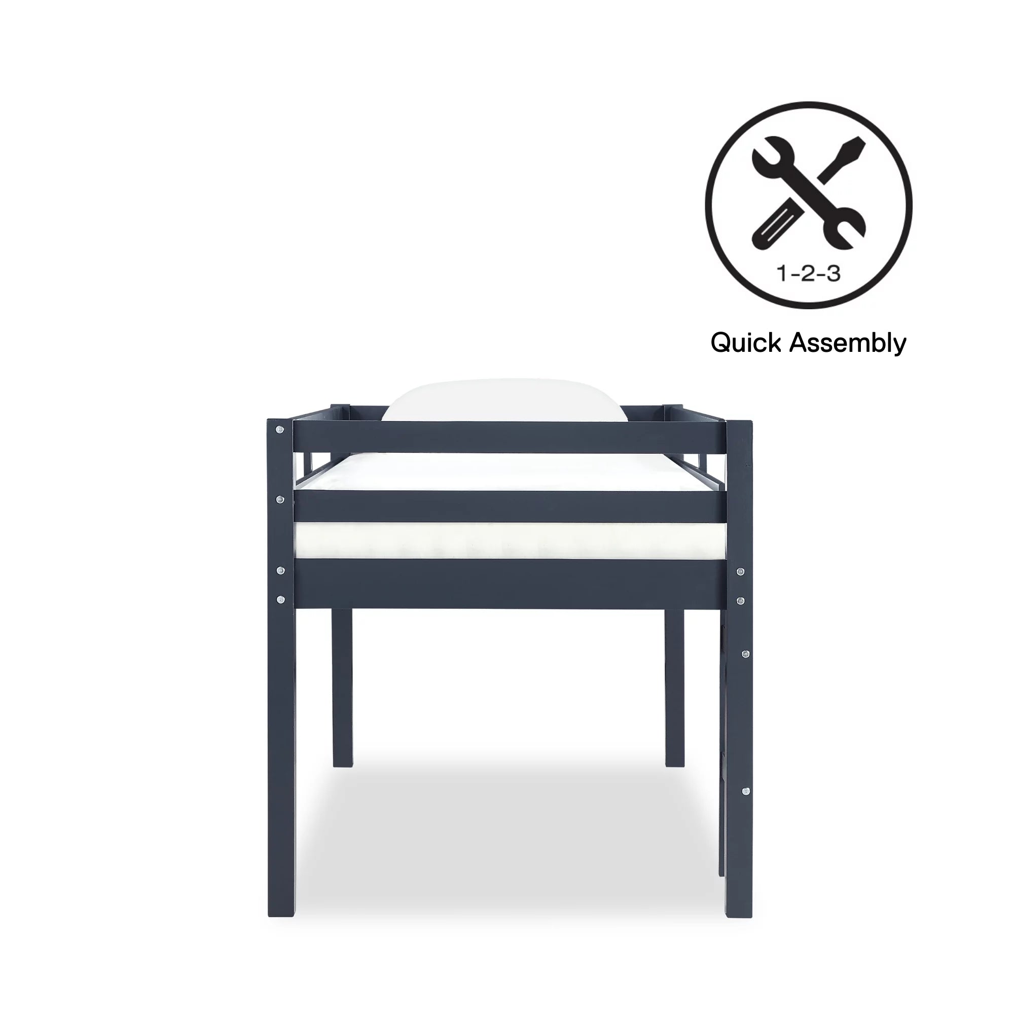Junior Twin Loft Bed, Blue Q8172