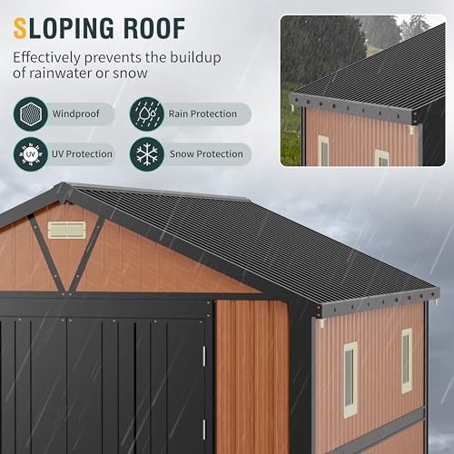 Metal Storage Shed 5x3 ft with Lockable Door for Garden and Backyard B82351