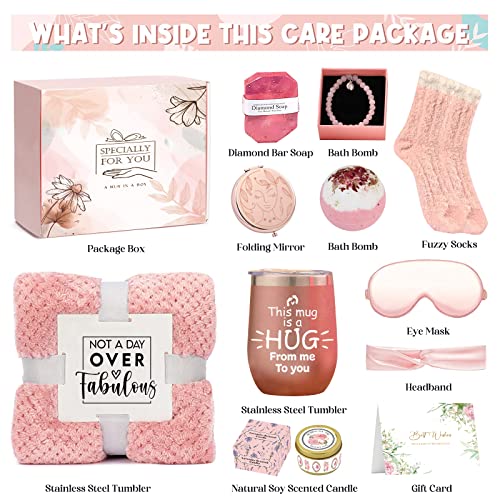 Gift Basket with Tumbler and Blanket for Women W5185