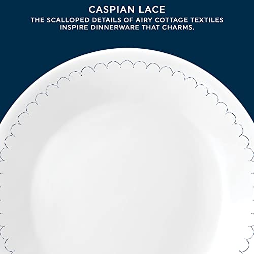 Salad Appetizer Plate Set, 6-3/4-Inch Triple Layer Glass Plates, Winter Frost White E8653