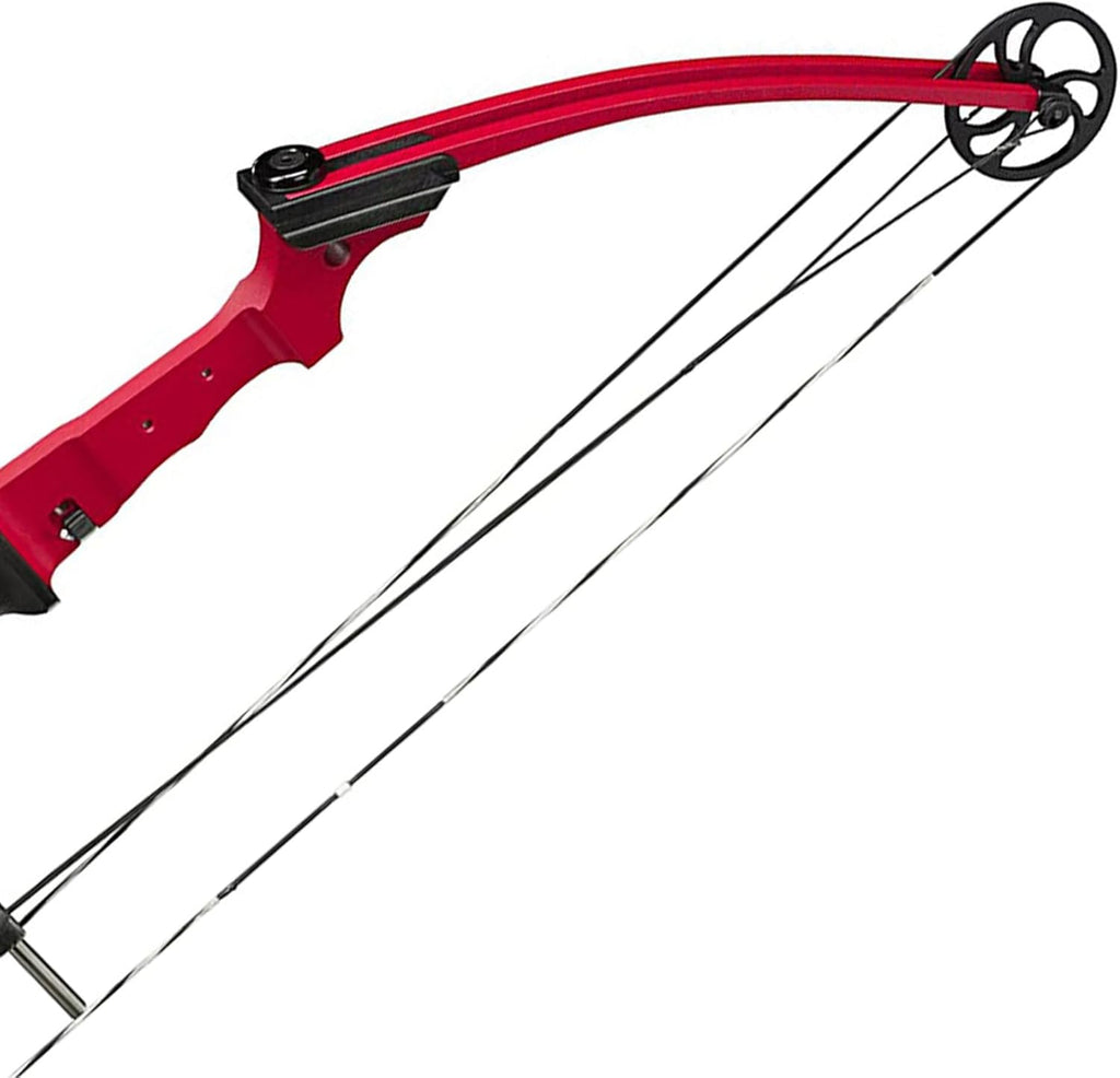 Compound Bow Archery Kit with Adjustable Draw Length and Weight, Left-Handed, Red H337