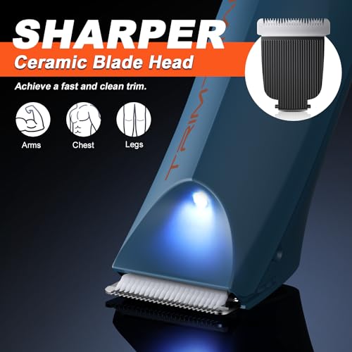 Men's Body Hair Trimmer with 2-in-1 Grooming and Ceramic Blades T439
