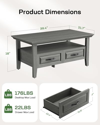 Lift Top Coffee Table with Open and Hidden Storage, Modern Fluted Design S200567