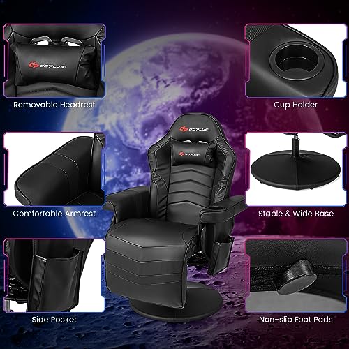 Massage Gaming Chair with Adjustable Backrest and Footrest G669073